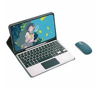 CLALOC Etui Clavier pour Samsung Galaxy Tab A7 T500/T505 10.4Inch avec Souris, Smart Soft Case Detachable with Bluetooth Touch Keyboard Cover with Pencil Holder,Dark Green