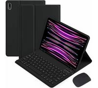 CLALOC Étui Clavier pour Samsung Galaxy Tab A9+ 11Inch 2023 avec Souris,Smart Soft Case for Galaxy Tab A9 Plus Detachable with Bluetooth Eless Keyboard Cover with Pencil Holder,Noir