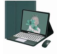 CLALOC Etui Clavier Pour Samsung Galaxy Tab A9+ 2023 11" Avec Souris, Smart Soft Case Avec Pavé Tactile Bluetooth, Étui Clavier Sans Fil Détachable Pour Tab A9 Plus Avec Support Pour Crayon,Dark green
