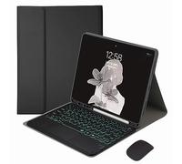 CLALOC Etui Clavier pour Samsung Galaxy Tab S9 S9PLUS S9U 11'' 12.4In 14.6In 2023 avec Trackpad [7 Color Backlit] Étui Clavier sans Fil Bluetooth Magnétiquement Détachable,Noir,S9 Ultra