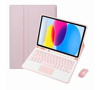 CLALOC Etui Clavier pour Tablette Samsung Galaxy Tab S9 2023 11 Pouces (Modèle : SM-X710/X716/X718), Clavier Bluetooth sans Fil Détachable, Coque Arrière en TPU Souple Ultra-Mince,Light Pink