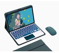 CLALOC Etui Clavier pour Xiaomi Mi Pad 5/5 Pro Touchpad 7 Couleurs Rétro-Éclairé,Clavier Bluetooth sans Fil Détachable avec Support pour Crayon Souris Smart Magnetic Protective Cover,Vert