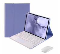 CLALOC Housse De Clavier pour Lenovo Tab M10 Plus 3Rd Gen 10.6 2022, Housse Clavier Détachable Bluetooth Trackpad pour M10 Plus 3Rd Gen 10.6'' (TB-125FU/128FU/128XU) avec Souris,Violet