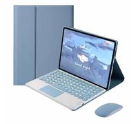 CLALOC Housse De Clavier pour Lenovo Tab M10 Plus 3Rd Gen 10.6 2022, Housse Clavier Détachable Bluetooth Trackpad pour M10 Plus 3Rd Gen 10.6'' (TB-125FU/128FU/128XU) avec Souris,Bleu