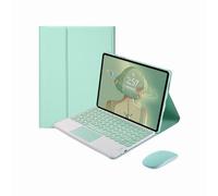 CLALOC Housse De Clavier pour Lenovo Tab M10 Plus 3Rd Gen 10.6 2022, Housse Clavier Détachable Bluetooth Trackpad pour M10 Plus 3Rd Gen 10.6'' (TB-125FU/128FU/128XU) avec Souris,Vert