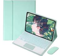 CLALOC Keyboard Étui pour Xiaomi Redmi Pad SE 11Inch 2023 avec Mouse,Clavier sans Fil Bluetooth Détachable Housse De Protection pour Stylet, Pavé Tactile 7 Couleurs Rétro-Éclairé,Vert