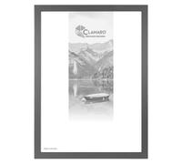 CLAMARO Cadre photo « Collage » 86 x 105 cm - Fait à la main sur mesure - Gris acier - Cadre photo moderne en bois MDF avec verre acrylique, paroi arrière et crochet de suspension (format paysage et