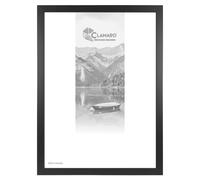 CLAMARO Cadre photo « Collage » fabriqué à la main, 80 x 140 cm, noir mat, cadre photo en bois MDF rectangulaire, moderne, avec verre acrylique, paroi arrière et crochet de suspension (format paysage