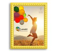 CLAMARO Cadre photo design "BUBBLE" 25x25 dans le style Bubble Balls | Jaune | Cadre photo et pour images en MDF fabriqué à la main avec verre acrylique | Cadre pour par exemple des photos, des
