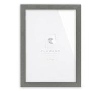 Clamaro Cadre Photo Pêle-Mêle, Gris Acier, MDF, 81 x 121 cm | Moulure MDF Pelliculée, Panneau Arrière HDF, Crochet Dentelé Métallique, Portrait et Paysage, Fabriqué à la Main en Allemagne