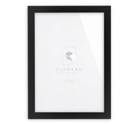 Clamaro Cadre Photo Pêle-Mêle, Noir Mat, MDF, 62 x 45 cm | Moulure MDF Pelliculée, Panneau Arrière HDF, Crochet Dentelé Métallique, Portrait et Paysage, Fabriqué à la Main en Allemagne