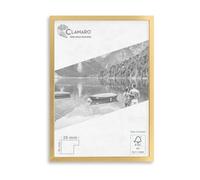 Clamaro COLLAGE Cadre Photo 30x35 | Or | Cadre en MDF profil fin 20 mm avec verre acrylique incassable, panneau arrière et crochets en métal