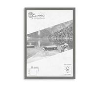 Clamaro COLLAGE Cadre Photo A4 21x29,7 | Gris acier | Cadre en MDF profil fin 20 mm avec verre acrylique incassable, panneau arrière et crochets en métal