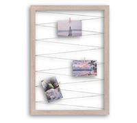CLAMARO "Collage Line" Porte-photo 70x90 cm | Chêne Sonoma | Cadre photo vertical avec bande de jute et pinces en bois | Idéal pour une galerie de collages photo, mur de photos ou cadre photo