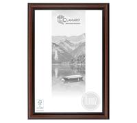 CLAMARO 'Florenz' Cadre photo antique 35 x 102 cm, en bois massif, marron, 40 mm de large, style shabby chic, vintage, baguette baroque | Cadre en bois avec verre acrylique, paroi arrière, crochet de