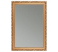CLAMARO 'Karl' Miroir mural antique 45 x 60 cm avec cadre | Bronze | Shabby Chic Vintage Miroir baroque avec cadre en bois | Miroir baroque avec crochet de suspension en métal et matériel de montage