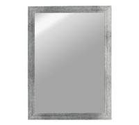 CLAMARO Miroir mural 'Vision 60 x 70 cm sur mesure, argenté brossé, miroir carré moderne avec cadre en bois MDF, avec crochet de suspension en métal et matériel de montage (format paysage et portrait)