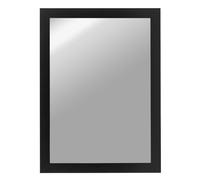 CLAMARO Miroir mural « Vision » sur mesure 30 x 50 cm - Noir mat - Miroir carré moderne avec cadre en bois MDF - Avec crochet de suspension en métal et matériel de montage (format paysage et portrait)