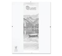 CLAMARO N°1 Cadre photo à clip sans cadre 30,5 x 91,5 cm | Porte-photo moderne pour des présentations élégantes de galerie avec paroi arrière en bois MDF laminé blanc et vitre en verre acrylique