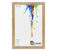 Clamaro 'Neo Collage' cadre photo 48x64 fait main sur mesure | Chêne Vieux Argent | Cadre en bois MDF avec verre acrylique et accroche métallique (format paysage & format portrait)