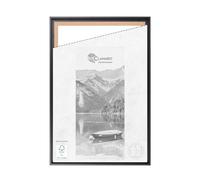 CLAMARO "SFR35" Cadre à joint d'ombre pour châssis 100x130 cm | Noir Mat | Cadre en bois MDF pour châssis et toiles avec système de suspension et matériel de montage inclus
