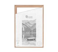 CLAMARO 'SFR35 Cadre à joints creux pour châssis de 60 x 70 cm - Chêne clair - Cadre photo en bois MDF pour châssis - Avec crochet de suspension et matériel de montage
