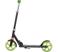 Clamaro 'Sidekick' Trottinette de ville à ressort, 205 mm, charge jusqu'à 100 kg, pliable, hauteur réglable, avec frein à friction, pour enfants et adultes, noir/vert