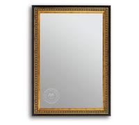 CLAMARO 'Split' Miroir mural antique 65 x 80 cm avec cadre | Noir doré | Shabby Chic Vintage Miroir baroque avec cadre en bois | Miroir baroque avec crochet de suspension en métal et matériel de