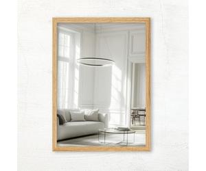 CLAMARO Vision Miroir Mural 30x70 cm Chêne Catania avec Cadre, Plus de 300 Tailles Choisissables, Miroir en Verre Véritable Montable en Format Portrait et Paysage - Fabriqué à la Main en Allemagne