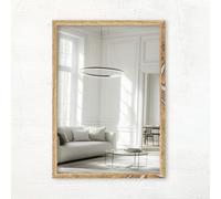 CLAMARO Vision Miroir mural 35x40 cm Chêne vieilli avec cadre, plus de 300 tailles au choix, miroir en verre véritable installable en format portrait et paysage - fabriqué à la main en Allemagne