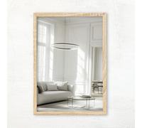 CLAMARO Vision Miroir mural 60 x 100 cm chêne Sonoma avec cadre, plus de 300 tailles au choix, miroir en verre véritable, montage portrait et paysage, fabriqué à la main en Allemagne