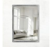CLAMARO Vision Miroir mural 60 x 70 cm, argent brossé, avec cadre, plus de 300 tailles au choix, miroir en verre véritable, à monter en format portrait et paysage, fabriqué à la main en Allemagne