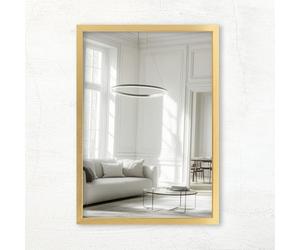 CLAMARO Vision Miroir mural 70 x 165 cm, doré, avec cadre, plus de 300 tailles au choix, miroir en verre véritable, montage portrait et paysage, fabriqué à la main en Allemagne