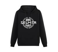 Clamguard Henri Selmer Paris Saxophone Mens Sweatshirts Cotton Unisex Black Pullover Hoodies M