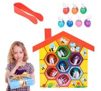 Clamp Bee Hive for Game - Puzzle de tri des couleurs en bois, outil de coordination moteur créatif, conception de blocs d'eco-écos naturel, ensemble d'activités de serrage Bright Bright Bee | Cadeau d