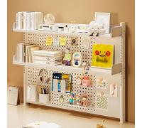 Clamp On Desk Organizer Shelf,Metal Desk Hutch for Computer Monitor,Computer Desktop Bookshelf with Pegboard,Adjustable Desk Extension Shelving Unit,for Office Home Dormitory(L80*83cm/31.5*33IN)