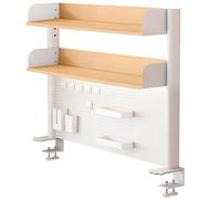 ClampOn Étagère de bureau pour jeux et poste de travail de bureau - Organisateur de panneau perforé pour un rangement efficace et une gestion de l'espace de travail - Solutions d'économie d'espace