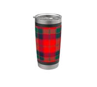 Clan Robertson Tartan écossais moderne Rouge Gobelet isotherme en acier inoxydable double paroi