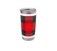 Clan Robertson Tartan écossais moderne Rouge Gobelet isotherme en acier inoxydable double paroi