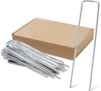 Clanmacy 200 pièces Ø2.8mm Ancres de terre 150x25mm Ancres de fixation acier galvanisé Piquets de terre Ancres de sol