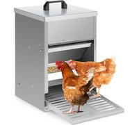 Clanmacy 3x Distributeur automatique de nourriture pour poules avec trappe - Distributeur automatique de nourriture pour poules, oies et canards, capacité 5KG, étanche et résistant aux rats