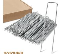 Clanmacy Piquets de tente Piquets de tente 15x2.5cm Ancres de terre 1000 pièces Ancres de sol Clou de tente Toison de désherbage Clou de terre galvanisé à chaud
