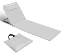 Clanmacy Tapis de plage avec sangle avec appuie-tête Dossier réglable 600D polyester gris clair 1 pièce 145cm x 47cm