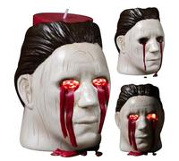 Claofoc Michael Myers Bougeoir horreur effrayant Statue avec yeux saignants Décoration d'Halloween pour l'intérieur et l'extérieur, la maison, les fêtes