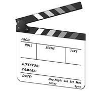 Clap de Cinéma, Acrylique Film Clapper avec Kit Gratuit, Clap RéAlisateur Professionnel Et Marqueur, Cinema Decoration, Film Coupe Prop pour Production Vidéo, TV, Action Cut Clapper (Blanc et Gris)