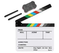 Clap de Cinema - Acrylique Film Clapper Hollywood, 30X24.5cm Clap Cinéma Professionnel pour Tournage Film, Tournage Vidéo, Studio Live, Vidéos de Bricolage
