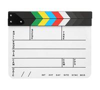 Clap de cinéma en Acrylique 30 x 25 cm, Outil Professionnel de claquement pour la réalisation de Films et la Photographie, Surface rédigable à la Craie avec Aimant intégré pour la (Tableau Blanc à