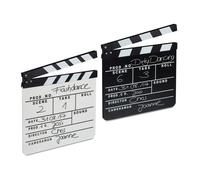 Clap de cinéma, lot de 2, Hollywood, film, clapet, couper les scènes, inscription, HxlxP: 26 x 30 cm, noir/blanc