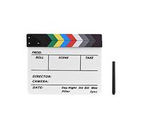 Clap de Réalisateur en Bois, Clap de Scène d'action Coupée avec Marqueur, Accessoires de Film pour Studio, Caméra, Théâtre, Décoration de Fête (bâton Multicolore)