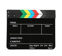 Clap de réalisateur Professionnel, Outil de Clap d'action de Film, Clap de scène vidéo en Acrylique avec Surface d'écriture à la Craie, Son Clair et Fort pour Le Montage de Films,